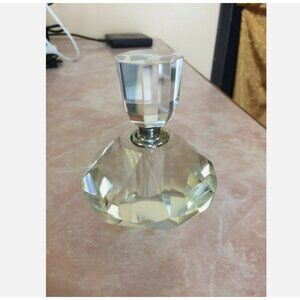 Faceted Crystal Perfume Bottle 4"H x 4"W